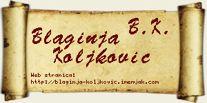 Blaginja Koljković vizit kartica
